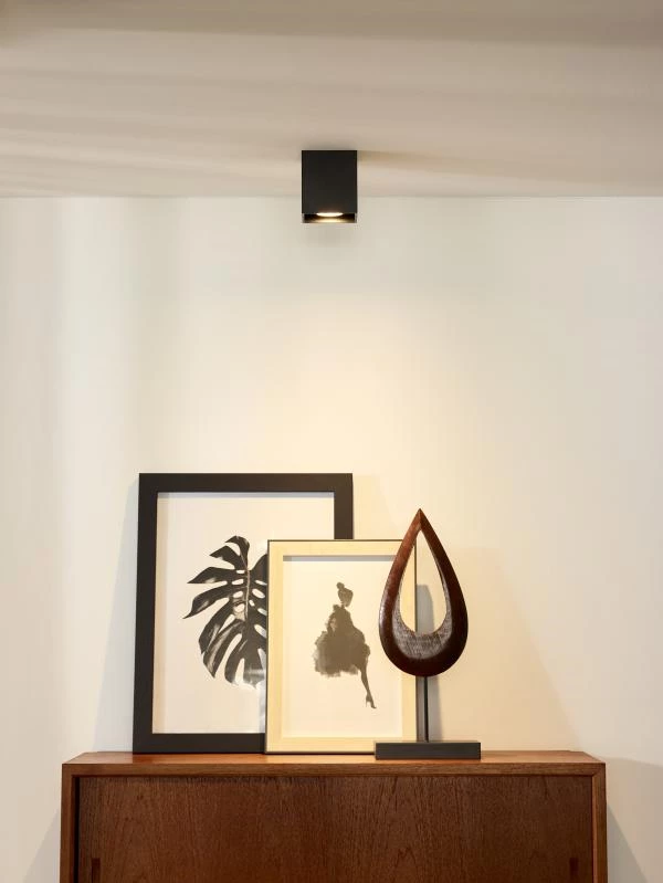 Lucide BODI - Ceiling spotlight - 1xGU10 - Black - atmosphere 1